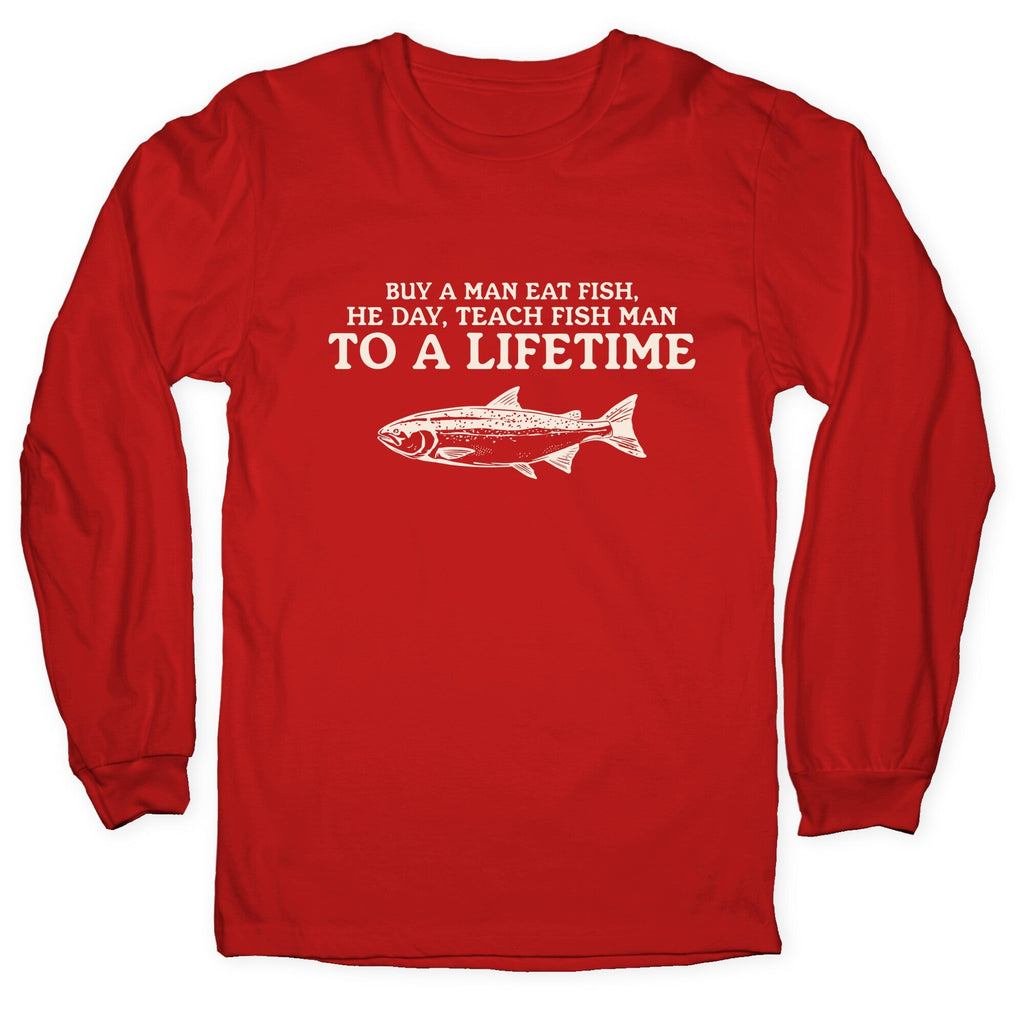 Buy A Man Eat Fish Longsleeve Tee Unisex