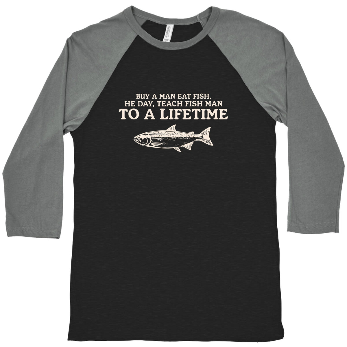 Buy A Man Eat Fish Baseball Tee Unisex