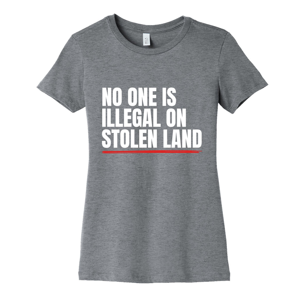 No One Is Illegal On Stolen Land Womens Cotton Tee Unisex
