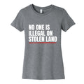 No One Is Illegal On Stolen Land Womens Cotton Tee Unisex