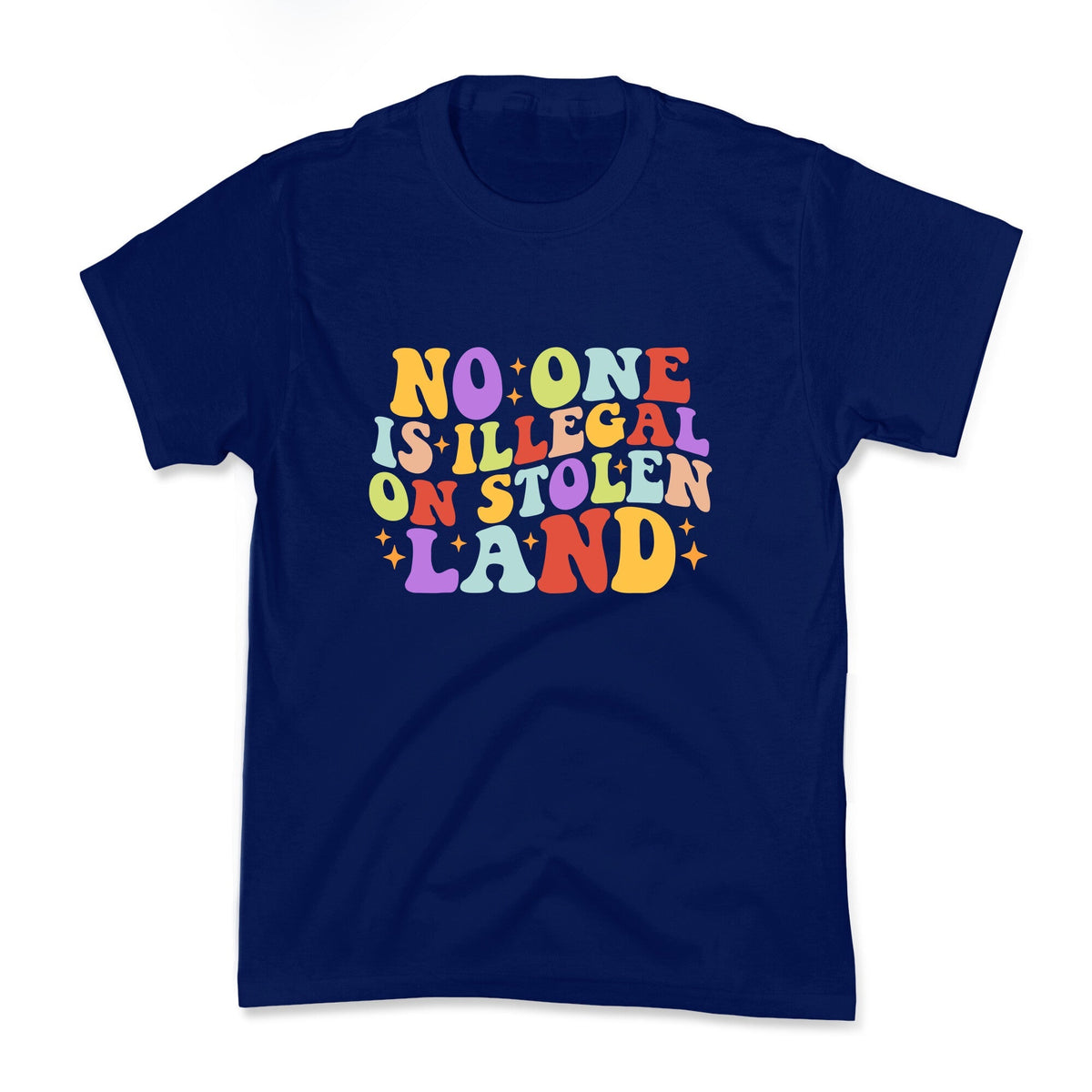 No One Is Illegal On Stolen Land Retro Kids Tee Unisex