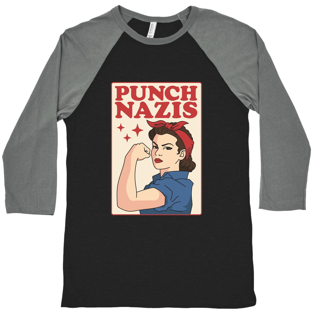 Punch Nazis Baseball Tee Unisex