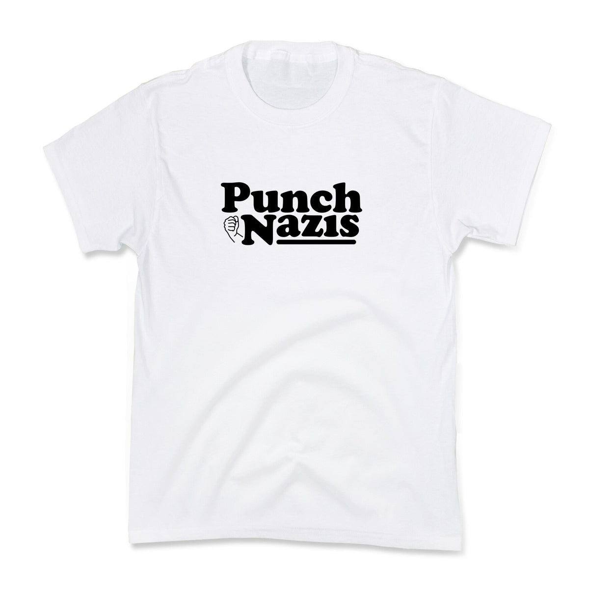 Punch Nazis Black Text Kids Tee Unisex