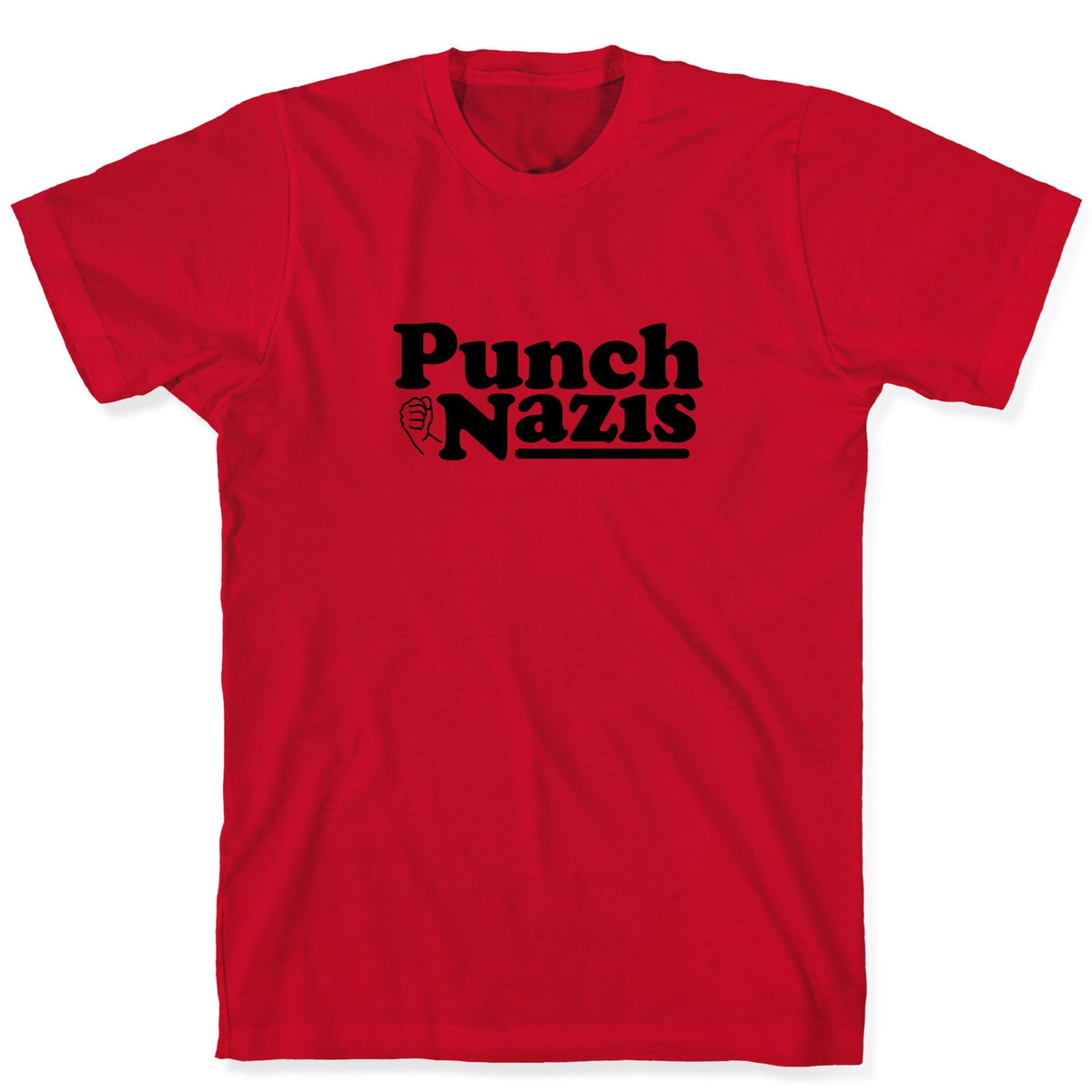 Punch Nazis Black Text Unisex