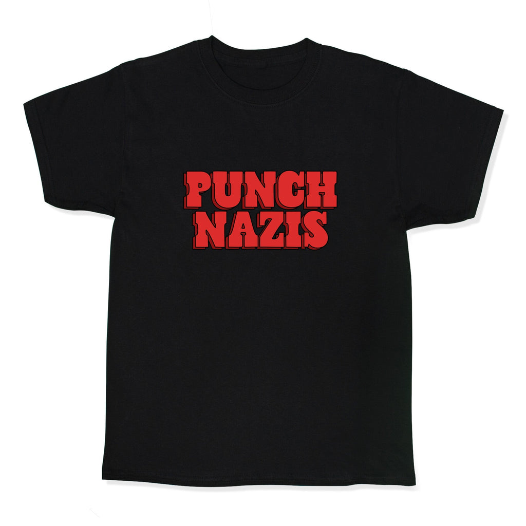 Punch Nazis Red Text Kids Tee Unisex