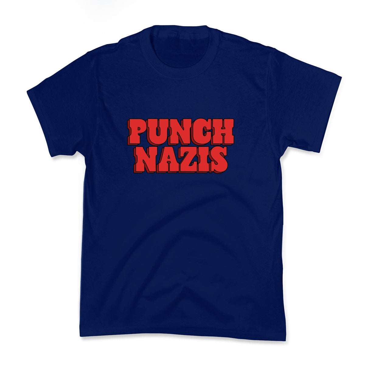 Punch Nazis Red Text Kids Tee Unisex