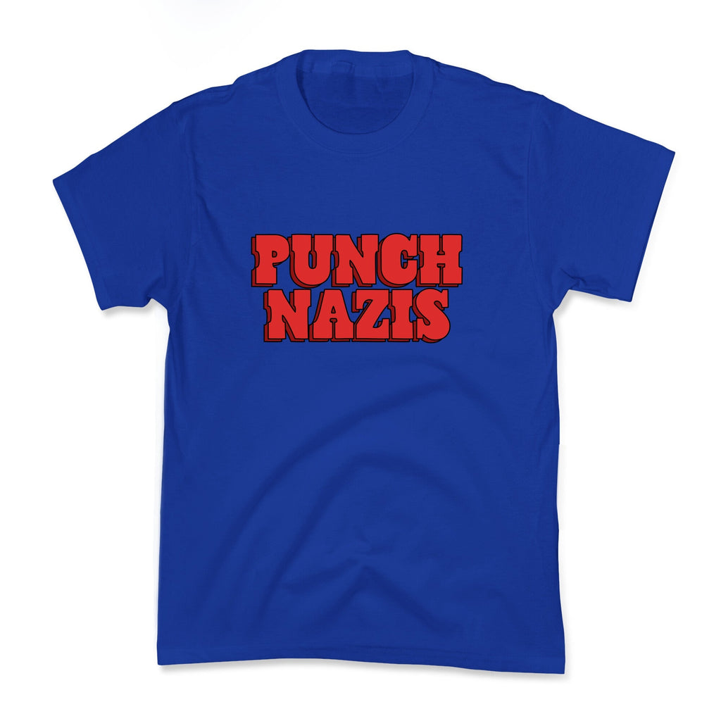 Punch Nazis Red Text Kids Tee Unisex