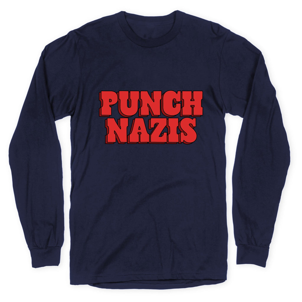 Punch Nazis Red Text Longsleeve Tee Unisex
