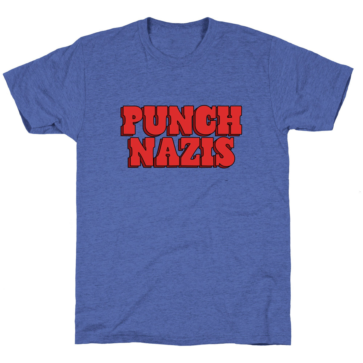 Punch Nazis Red Text Unisex Triblend Tee Unisex