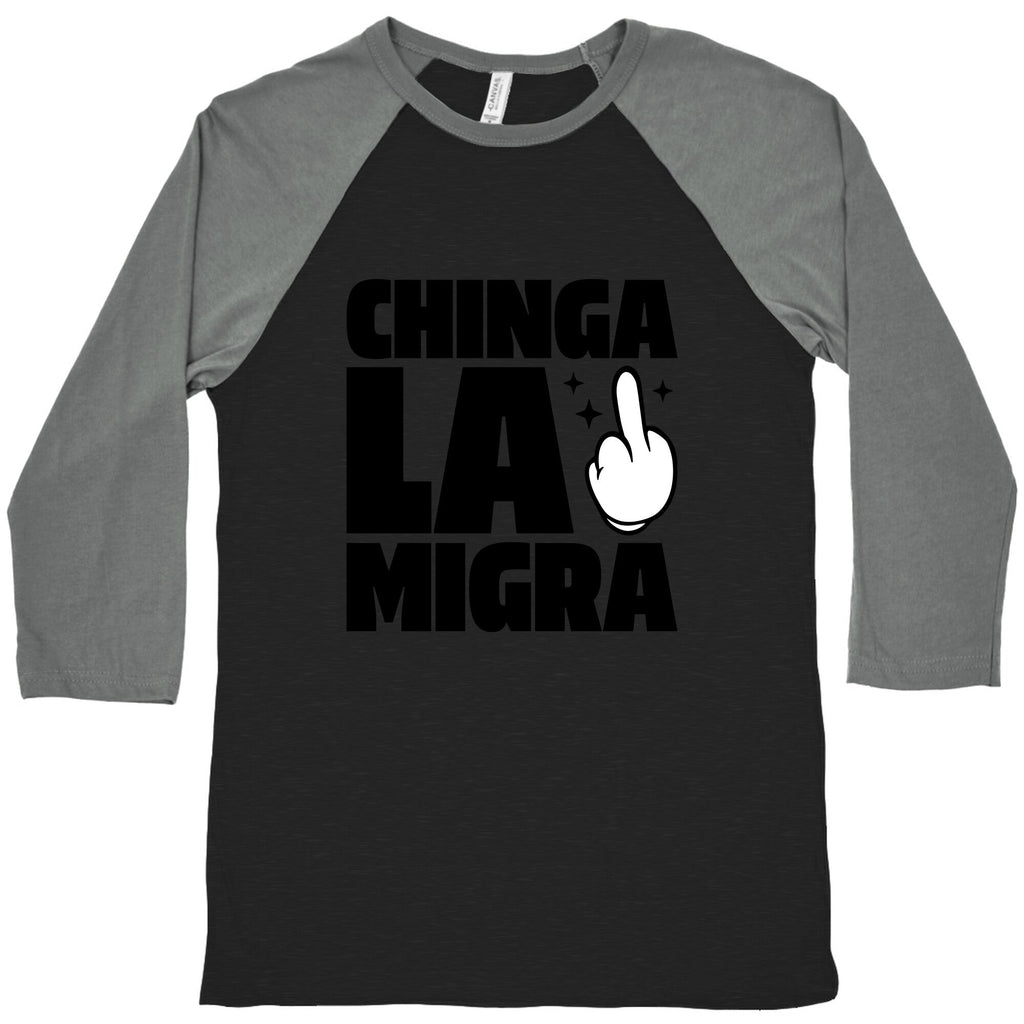 Chinga La Migra Finger Baseball Tee Unisex