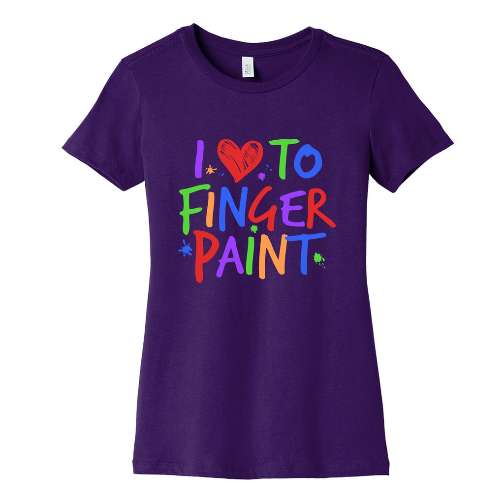 I Love To Finger Paint Couples 1 Womens Cotton Tee Unisex
