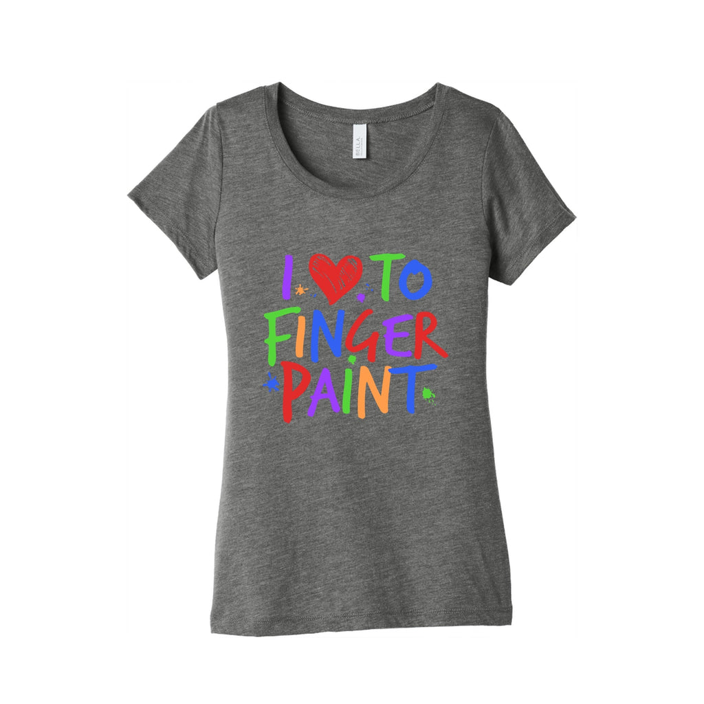 I Love To Finger Paint Couples 1 Womens Triblend Tee Unisex