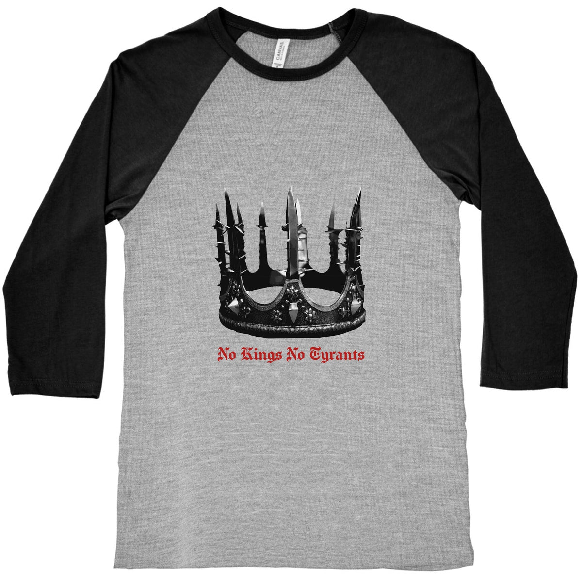 No Kings No Tyrants Crown Baseball Tee Unisex