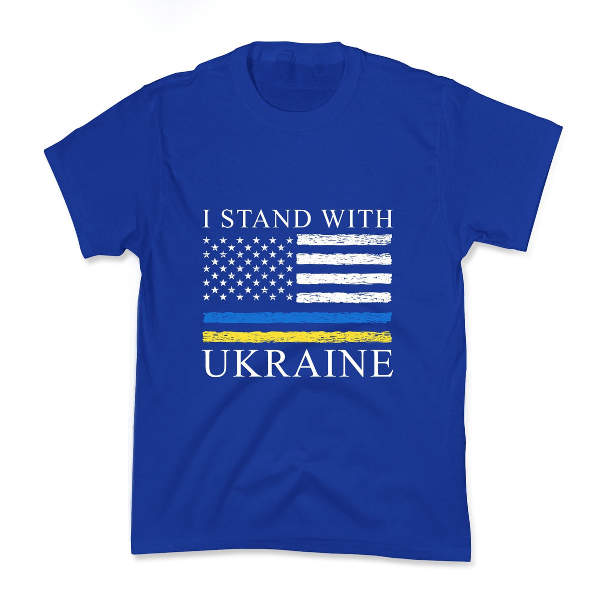 I Stand With Ukraine Flag Kids Tee Unisex