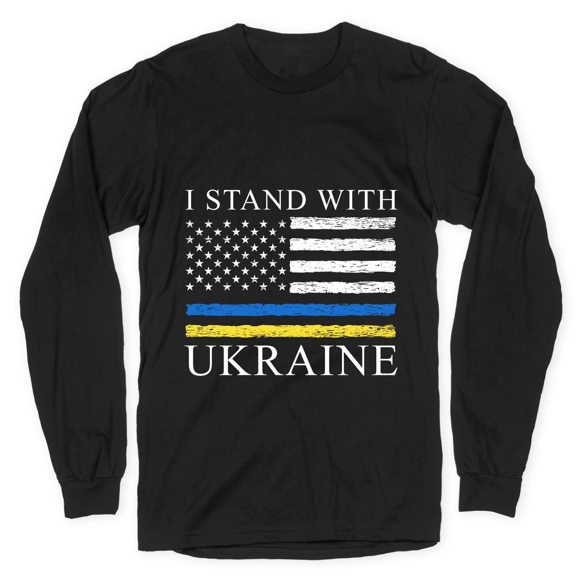I Stand With Ukraine Flag Longsleeve Tee Unisex