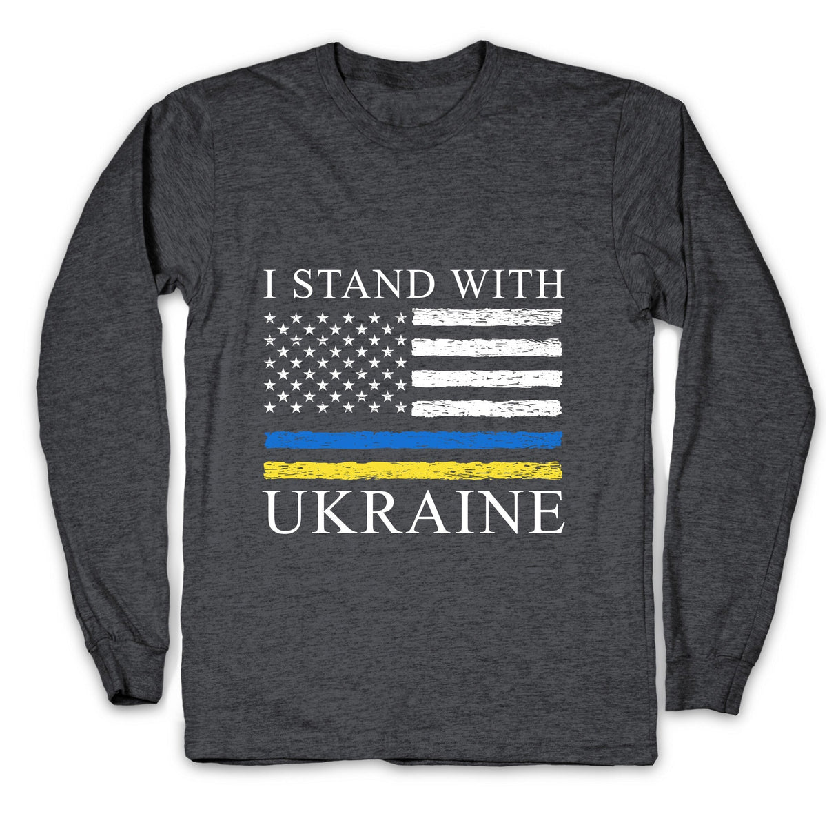 I Stand With Ukraine Flag Longsleeve Tee Unisex