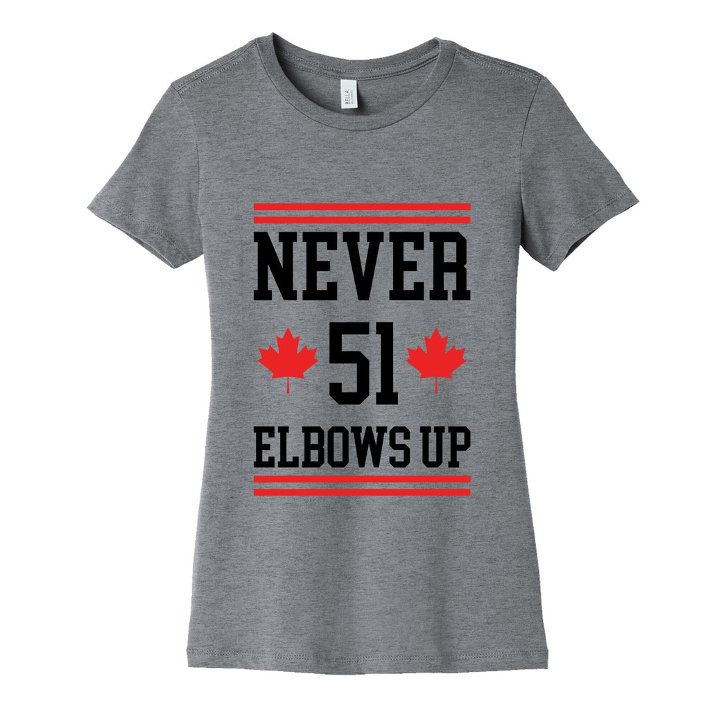 Elbows Up Never 51 Womens Cotton Tee Unisex