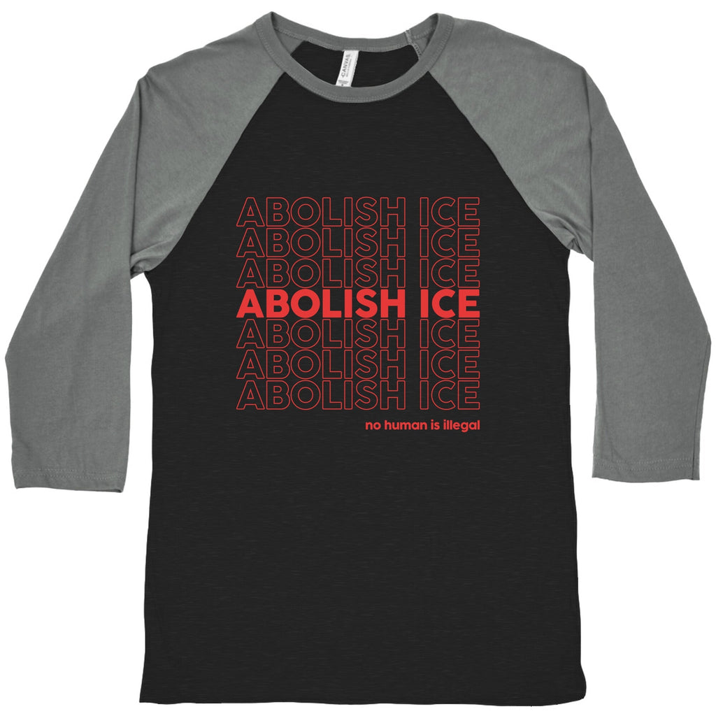 Abolish Ice Red Baseball Tee Unisex