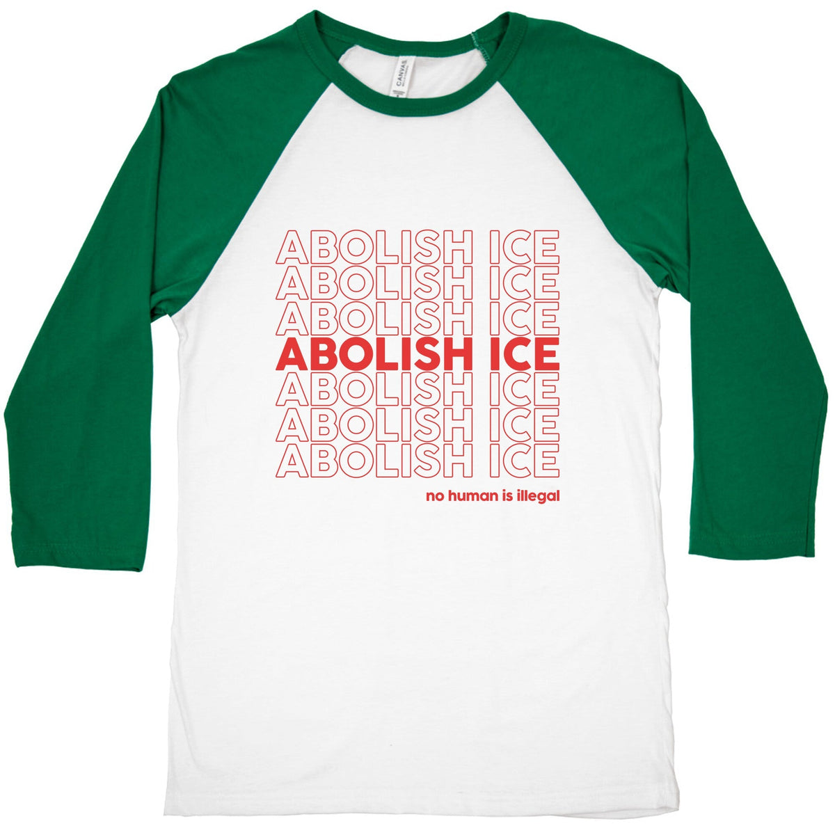 Abolish Ice Red Baseball Tee Unisex