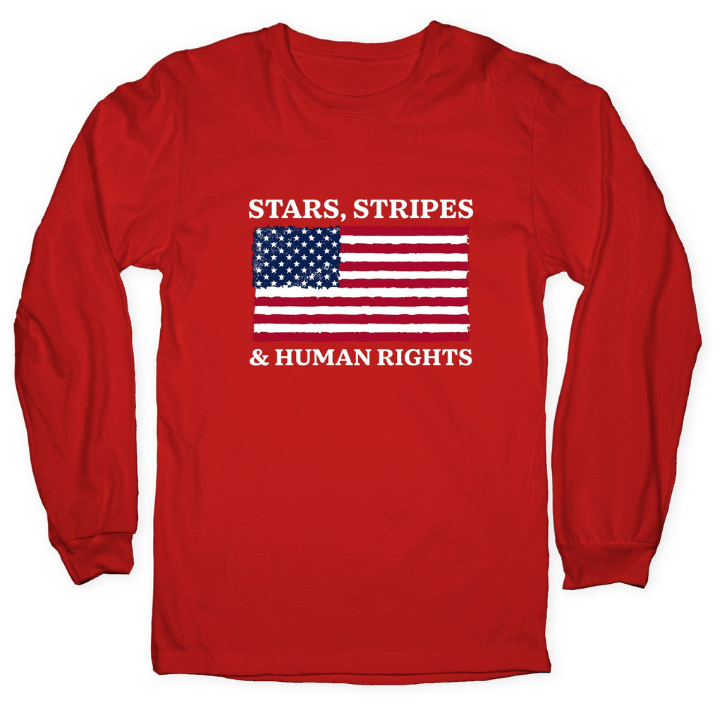 Stars Stripes And Human Rights Longsleeve Tee Unisex