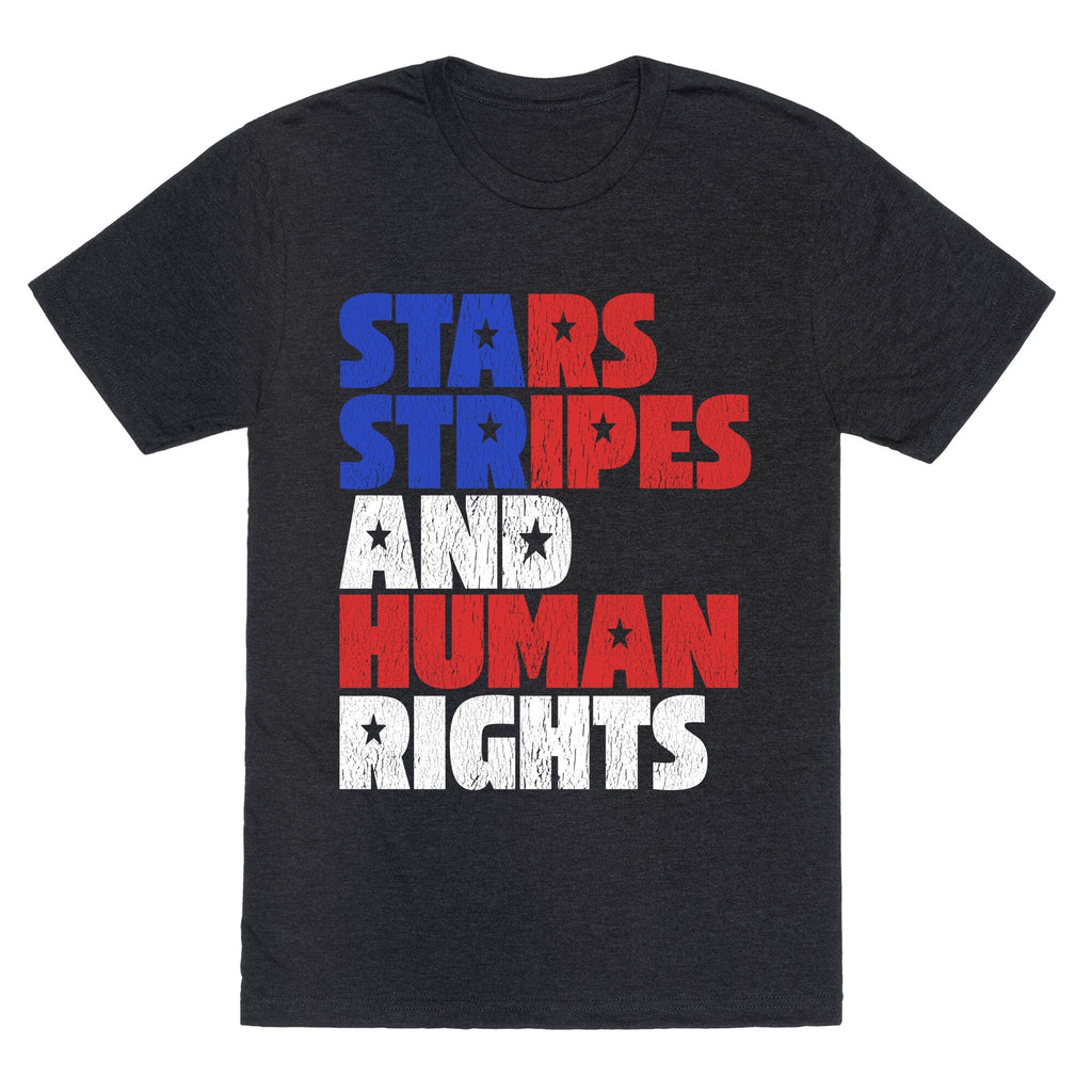 Starts Stripes Human Rights July 4th Unisex Triblend Tee Unisex