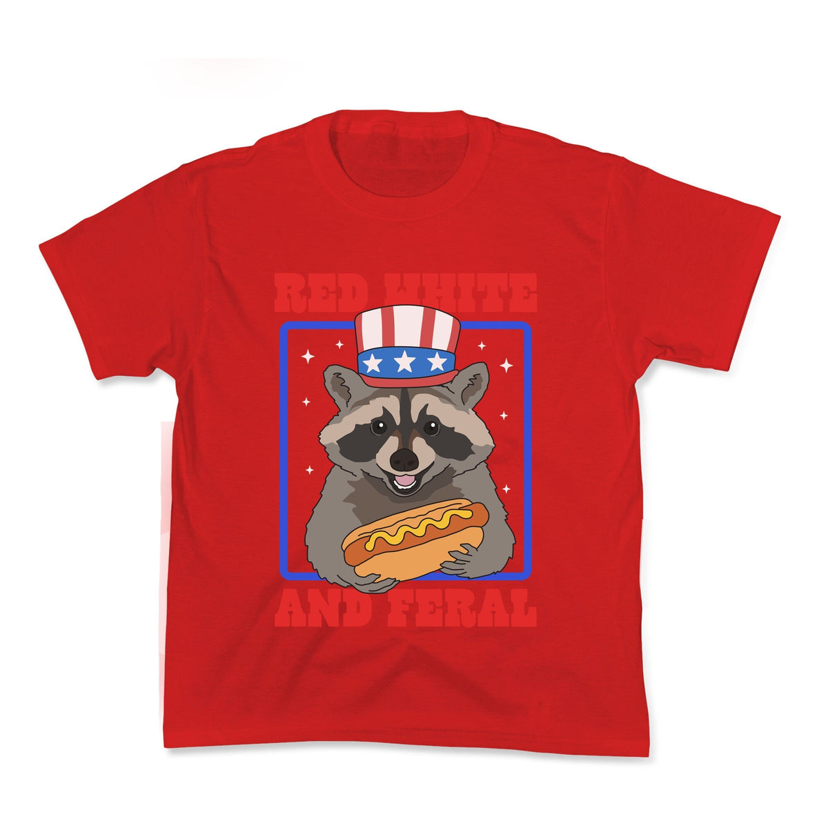 Red White And Feral Kids Tee Unisex