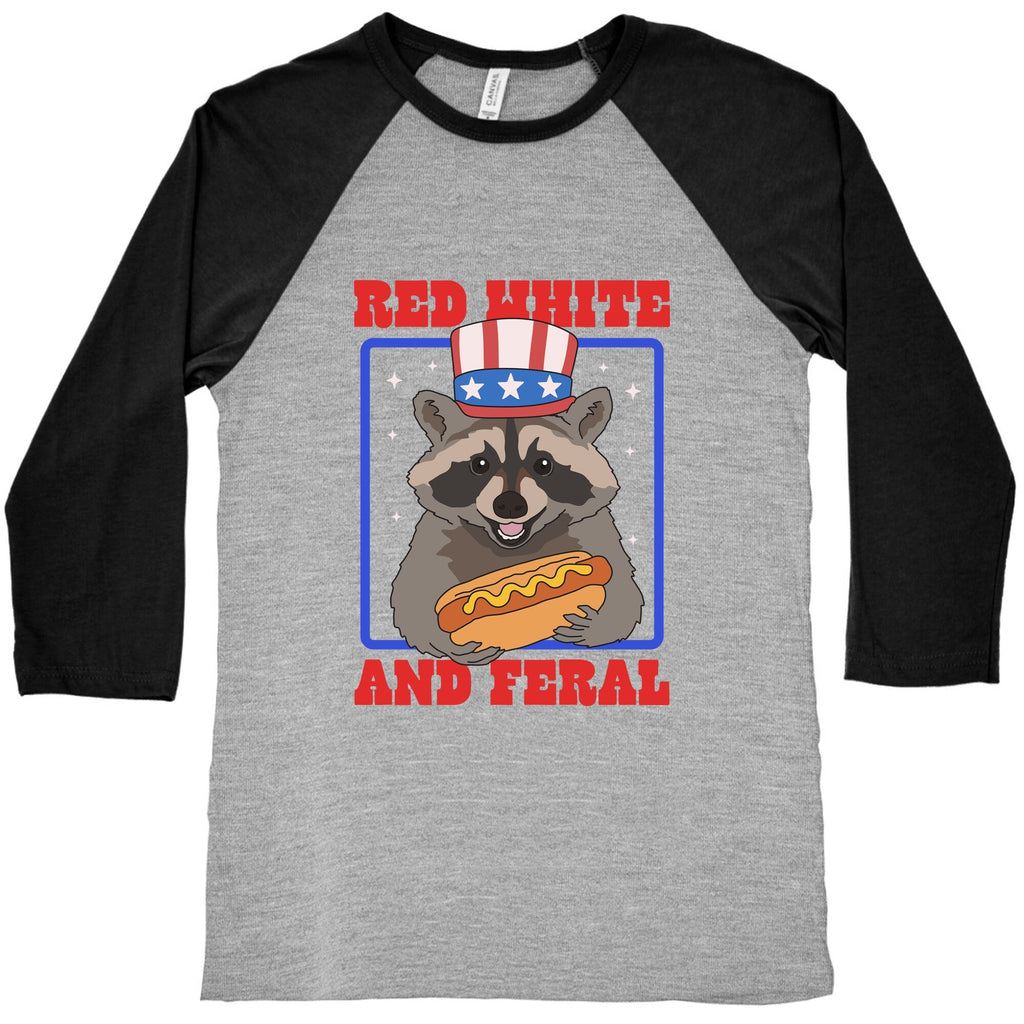 Red White And Feral Baseball Tee Unisex