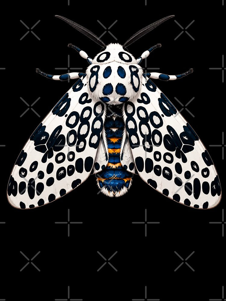 Giant Leopard Moth Hypercompe scribonia Cartoon Style by Harpagann