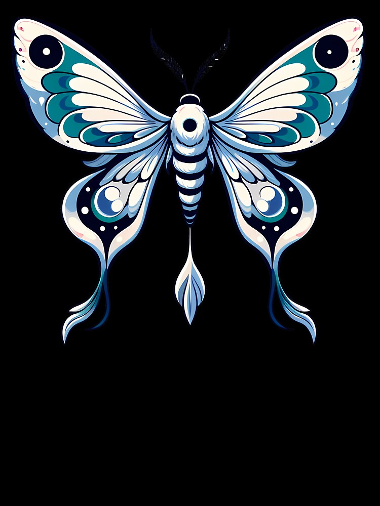 Chinese Moon Moth by Funny Vintage Stickers And T-Shirts