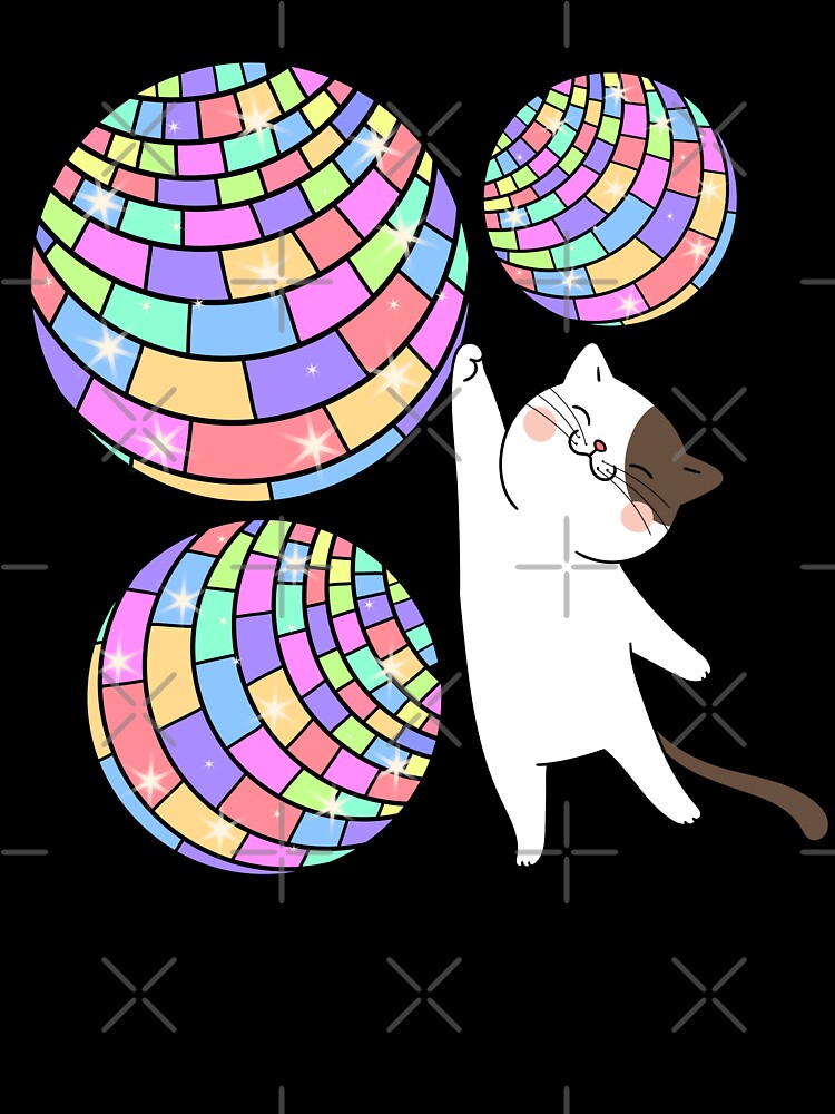 Sparkling mirror ball toting cat by Quacktails
