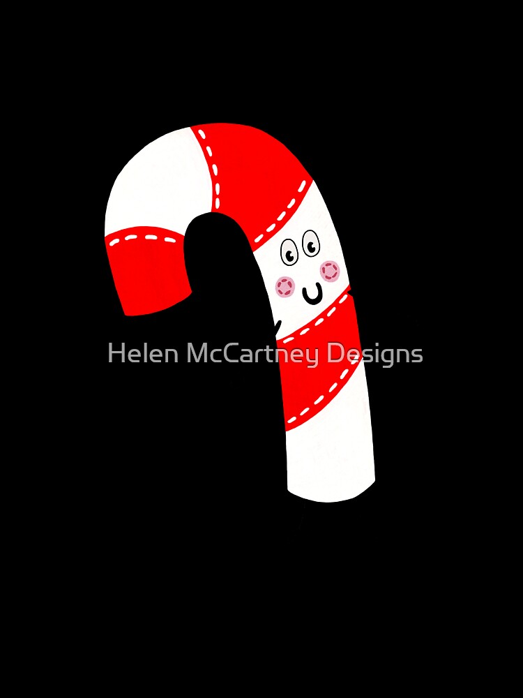 Christmas Candy Cane - Green Background by Helen McCartney Designs