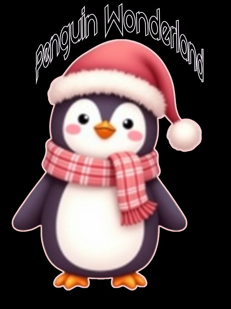 Cozy Penguin Christmas Design - Cute Holiday Penguin Tee by PriyaMagic