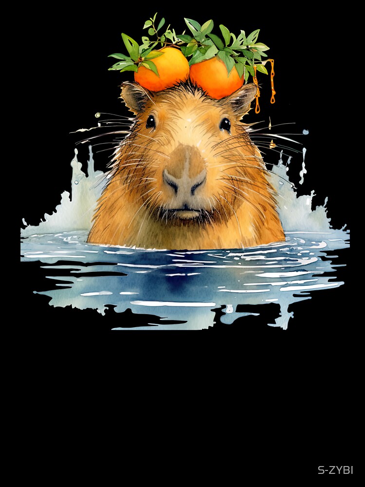 Sticker Capybara with an orange by S-ZYBI