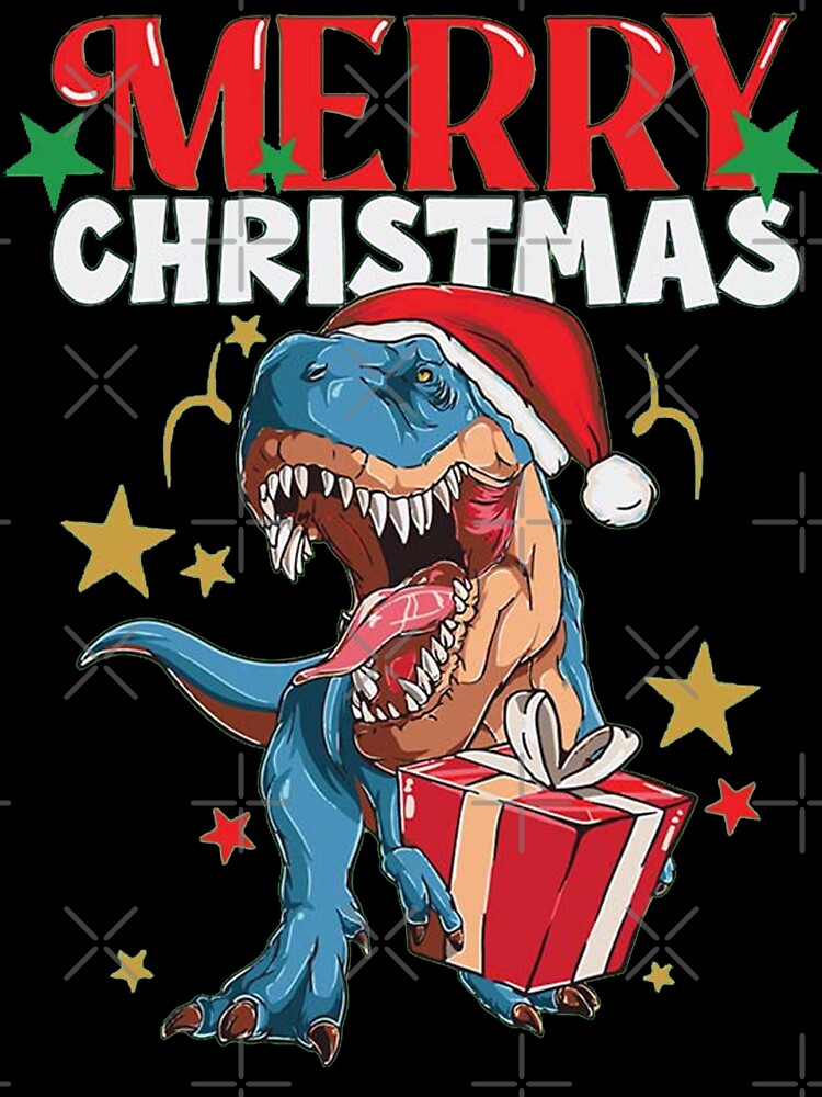 Merry Christmas Trex Dino Pajamas Kids Toddler Boys Xmas PJs by AsTrooArts