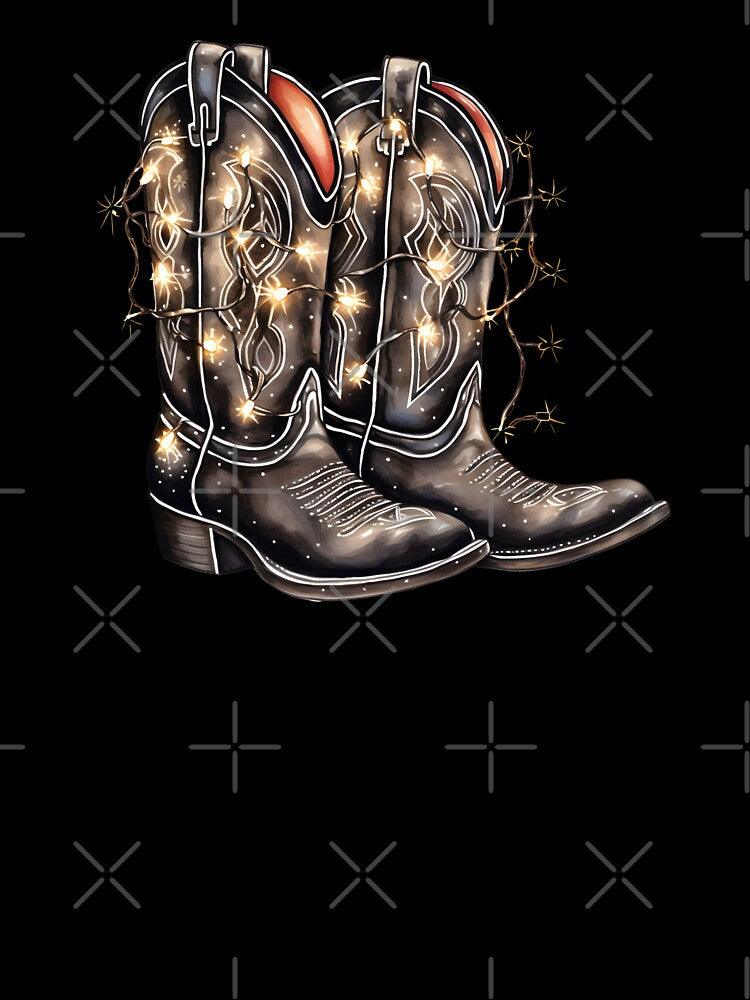 Christmas Cowboy Boots, Christmas Lights by Teal-Sundaze