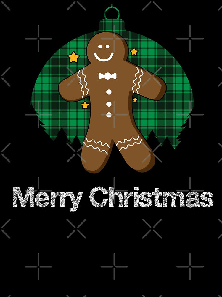 Gingerbread Man Green Plaid Christmas Tree by mikoala50