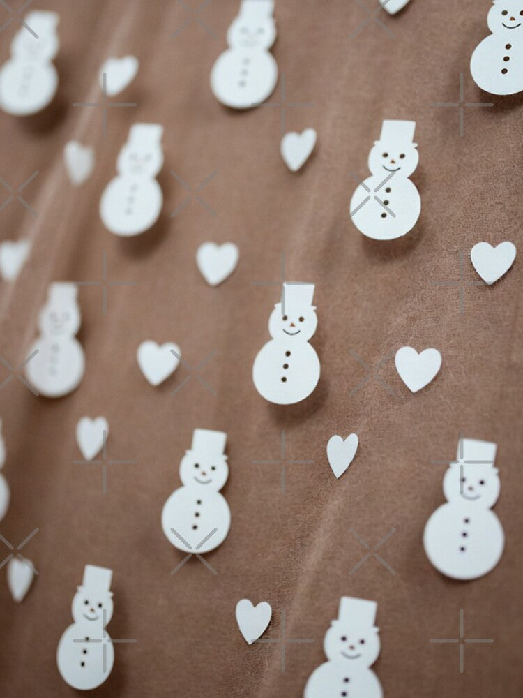 Cute Snowman Pattern With Hearts by SassyArtistry