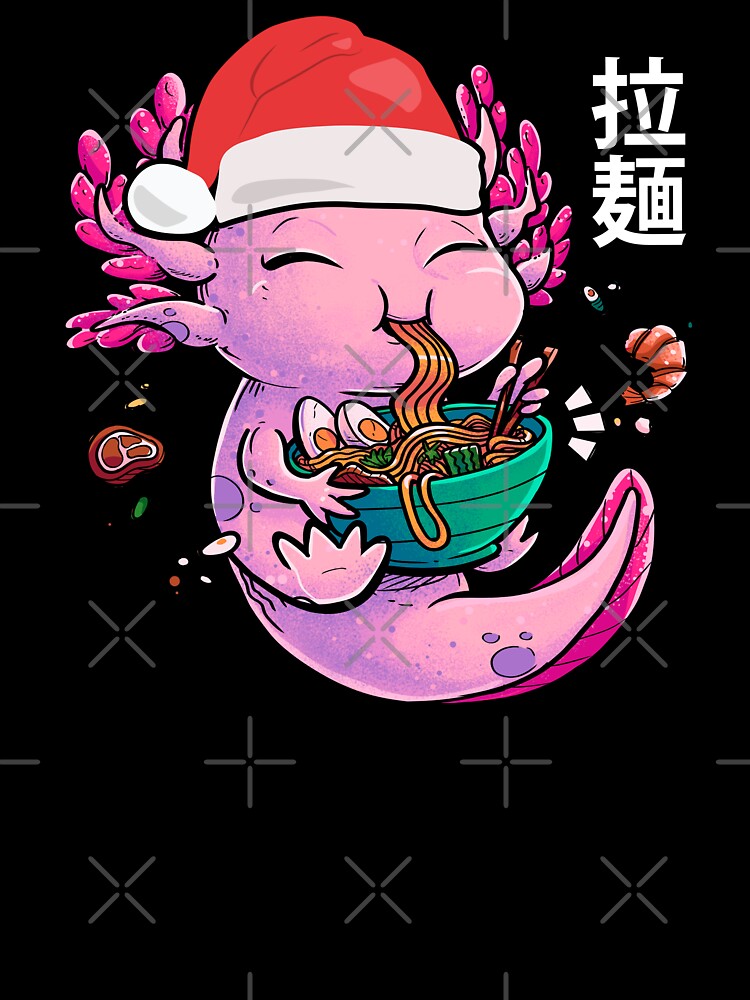 Cute Axolotl Ramen Christmas Noodles Japanese Anime for Kids by NUMAcreations