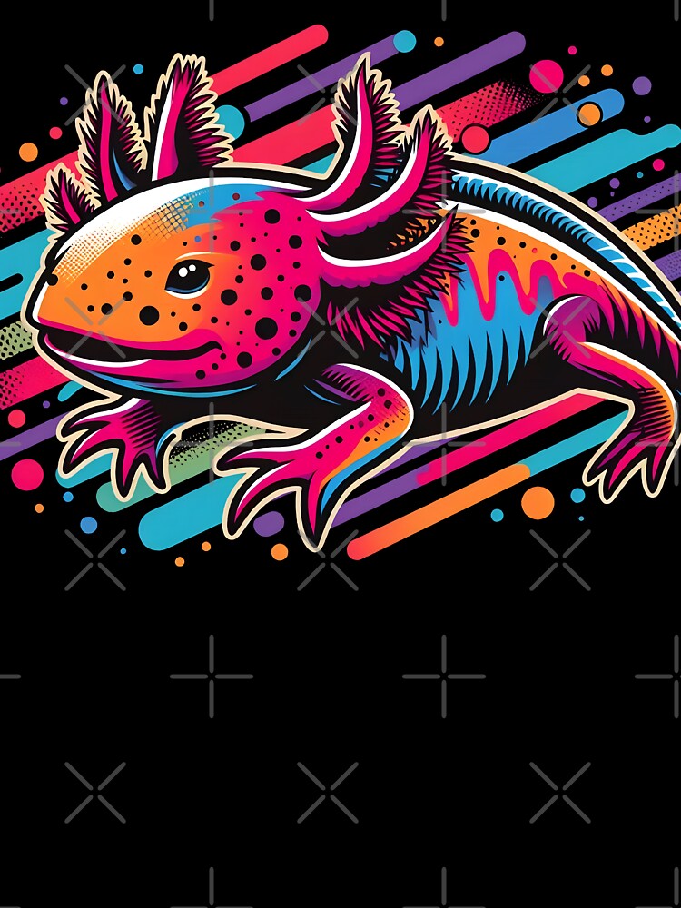 Axolotl Pop Art Cute Axolotl Colorful Paint Splashes by MTRBSK11