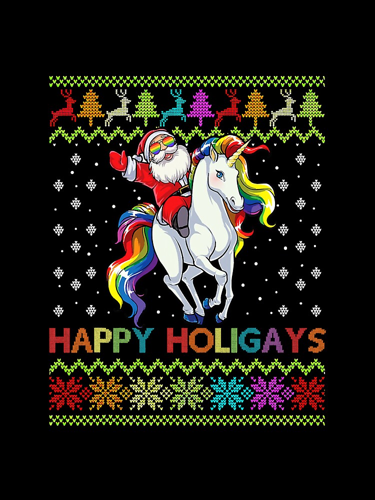Gay Christmas Pajamas Santa Riding by reyeskhan79