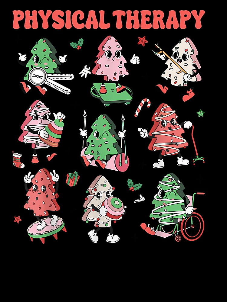 Retro Physical Therapy Christmas Cake Tree Pt Funny Xmas by merlinnears