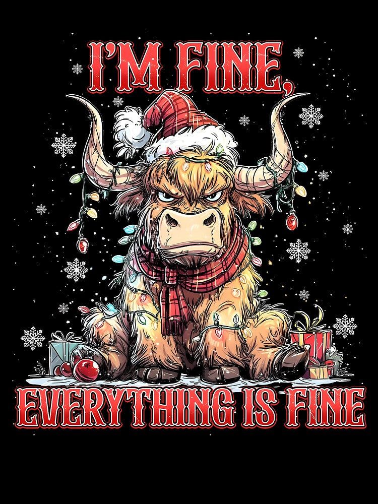 Funny Highland Cow Christmas by Aronjoh