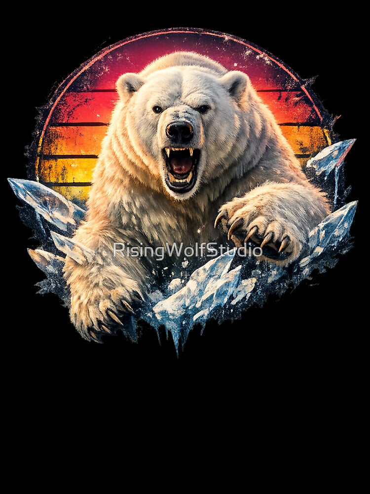 Polar Bear, Retro style by RisingWolfStudio
