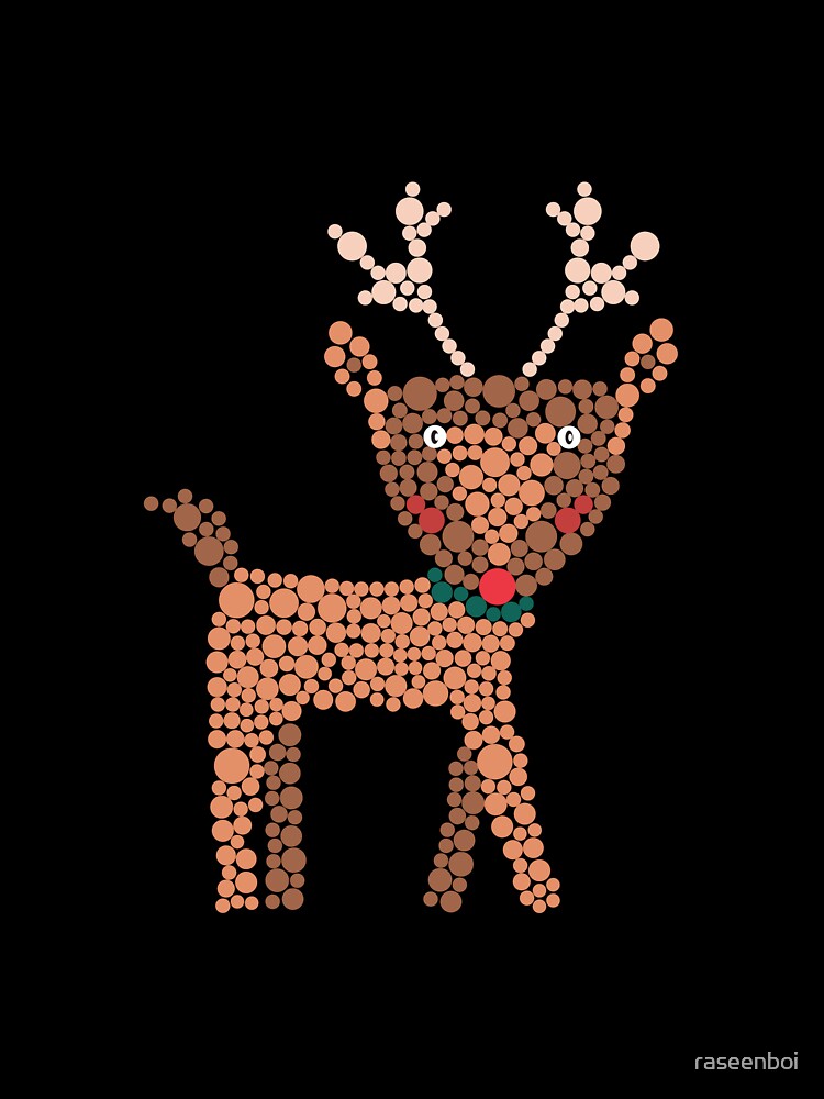 Cute Reindeer Christmas dotted art by raseenboi