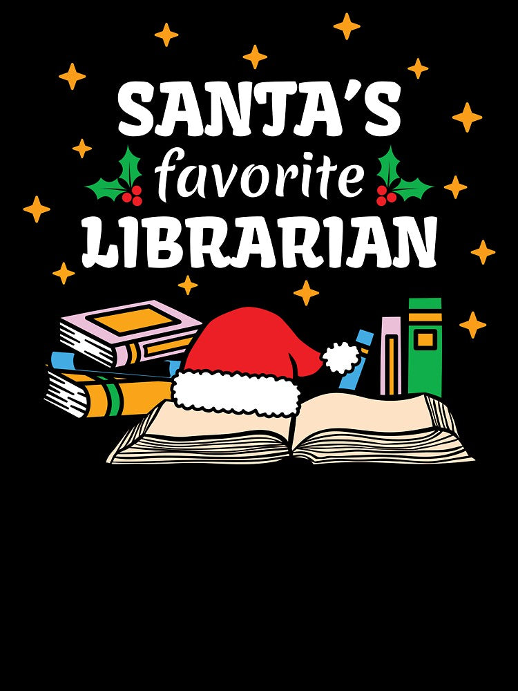 Santa's Favorite Librarian, Merry Christmas Costume, Merry Librarian Clothes, Librarian Gift, Cute Christmas Librarian Apparel by praewapy