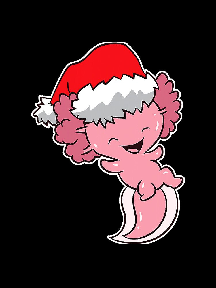 Cute Axolotl With Santa Hat Cute by NeverLoseSF