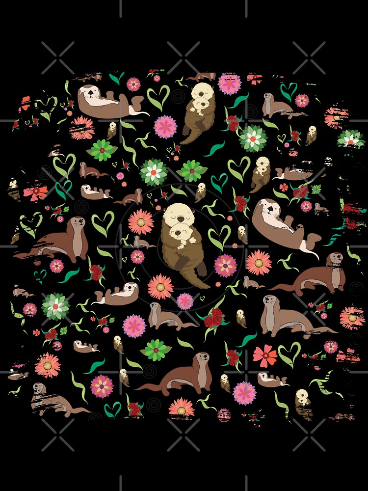 Sea Otters pattern amazing sea otters Art by kalimiro