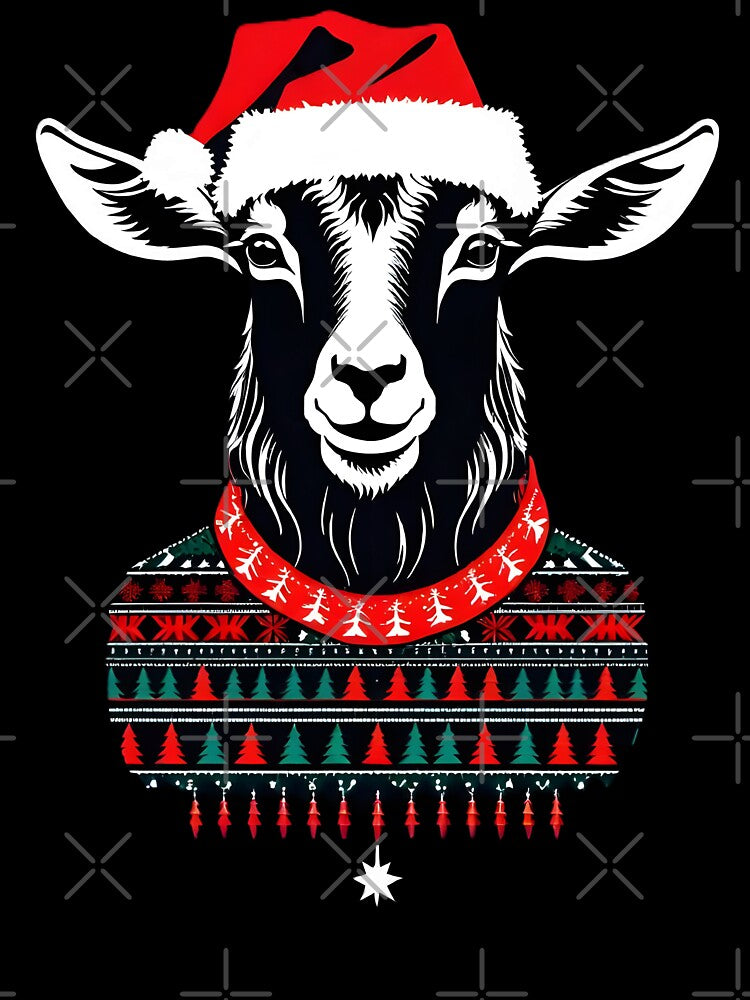 Hail Santa! Goat Christmas Ugly Sweater by FurryFantasy