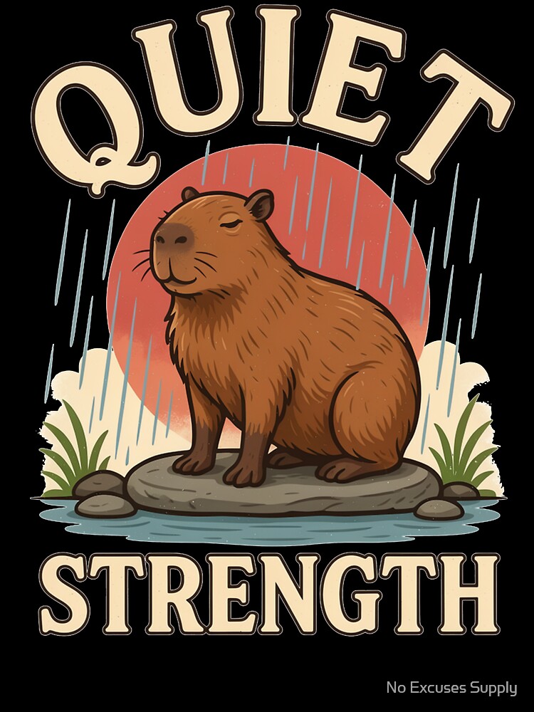 Quiet Strength Capybara – Vintage Stoic Nature Design by No Excuses Supply