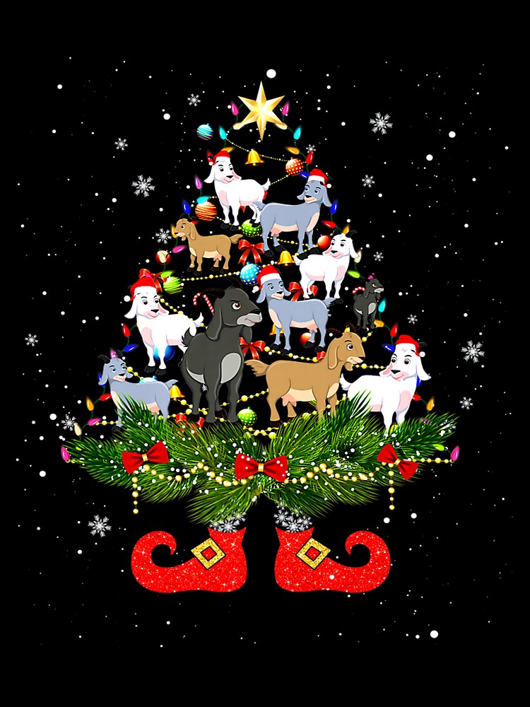 Goats Christmas Tree Lights Funny Santa Hat Lover Premium by TGMerwin